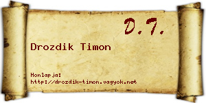 Drozdik Timon névjegykártya